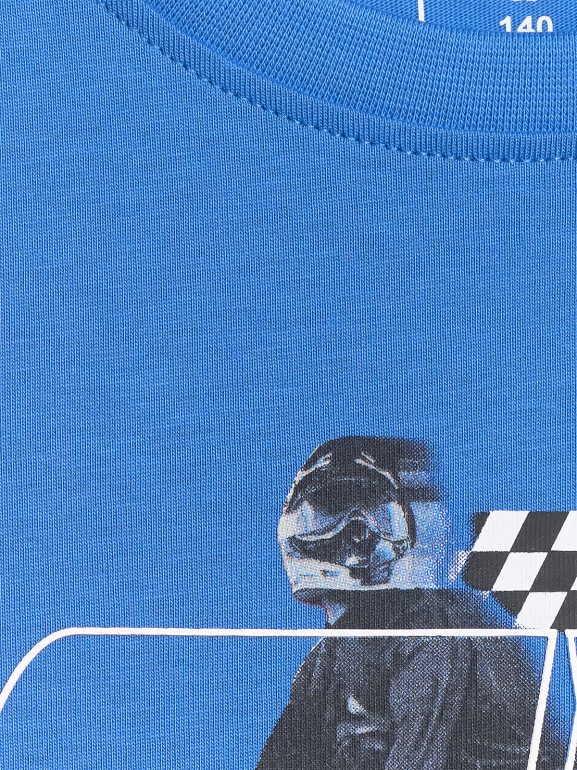 Chłopięcy t-shirt z nadrukiem 4F 4FJRSS26TTSHM3682 - niebieski