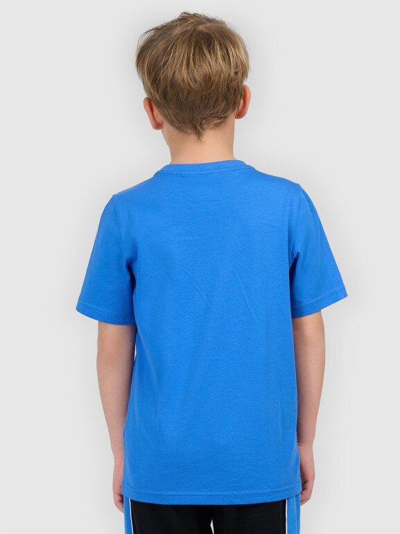 Chłopięcy t-shirt z nadrukiem 4F 4FJRSS26TTSHM3682 - niebieski