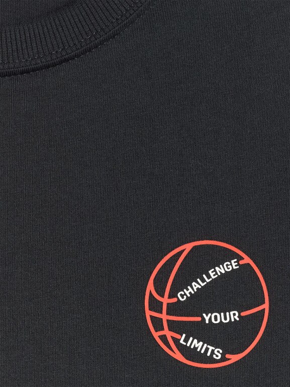 Chłopięcy t-shirt z nadrukiem 4F 4FJWAW25TTSHM2412 - czarny