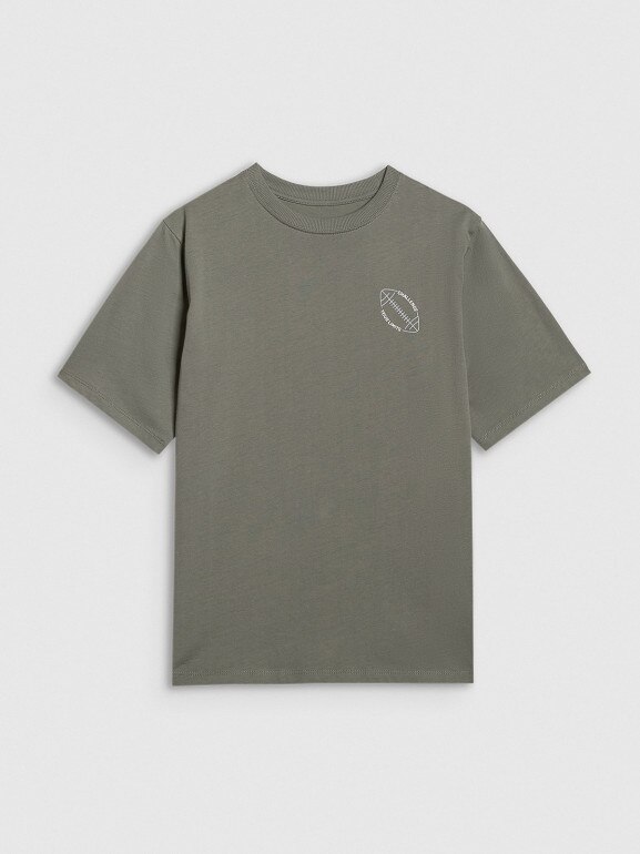 Chłopięcy t-shirt z nadrukiem 4F 4FJWAW25TTSHM2412 - szary