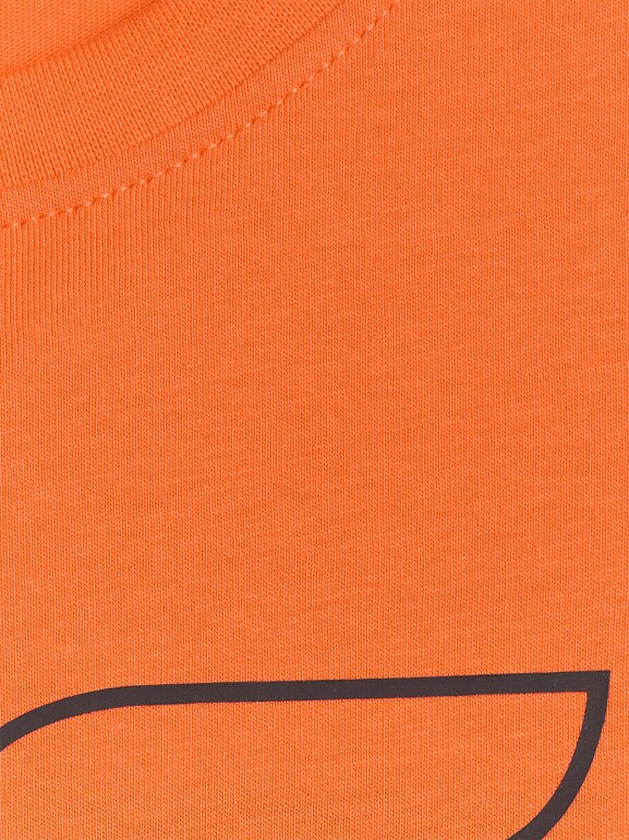 Chłopięcy t-shirt z nadrukiem 4F 4FJWSS26TTSHM3007 - pomarańczowy