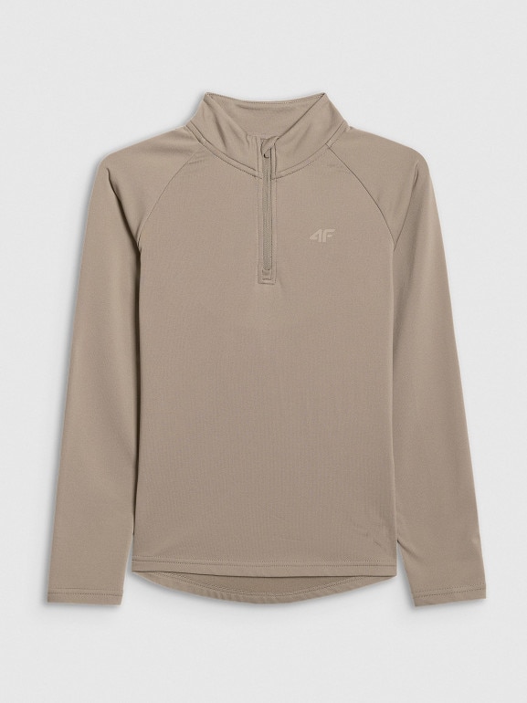 Dziecięca bielizna termiczna ocieplana (góra) 4F 4FJRAW25UBRUU115 - beżowa