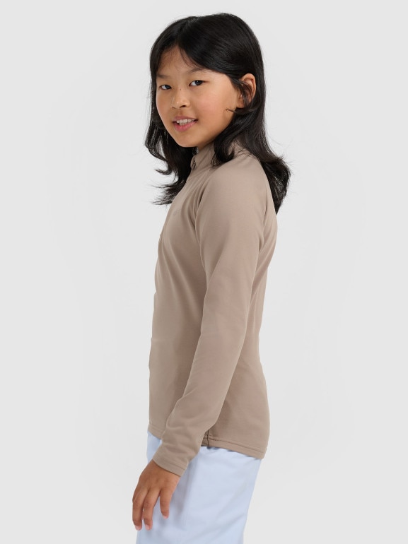 Dziecięca bielizna termiczna ocieplana (góra) 4F 4FJRAW25UBRUU115 - beżowa