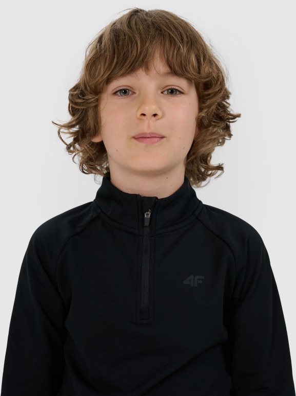 Dziecięca bielizna termiczna ocieplana (góra) 4F 4FJRAW25UBRUU115 - czarna