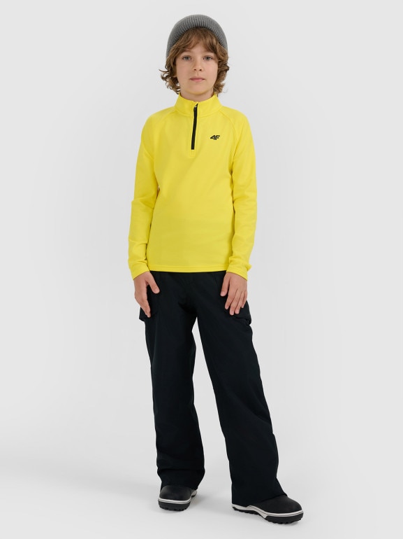 Dziecięca bielizna termiczna ocieplana (góra) 4F 4FJRAW25UBRUU115 - żółta