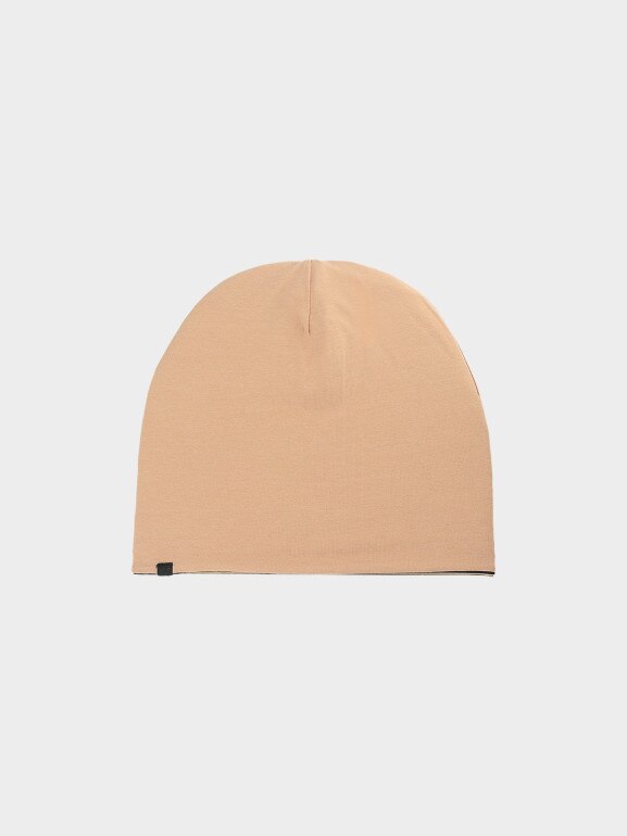Dziecięca czapka beanie dwustronna 4F 4FJWSS25ACAPU505 - beżowa