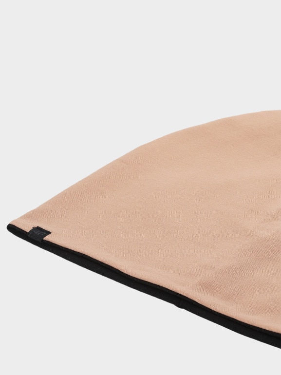 Dziecięca czapka beanie dwustronna 4F 4FJWSS25ACAPU505 - beżowa