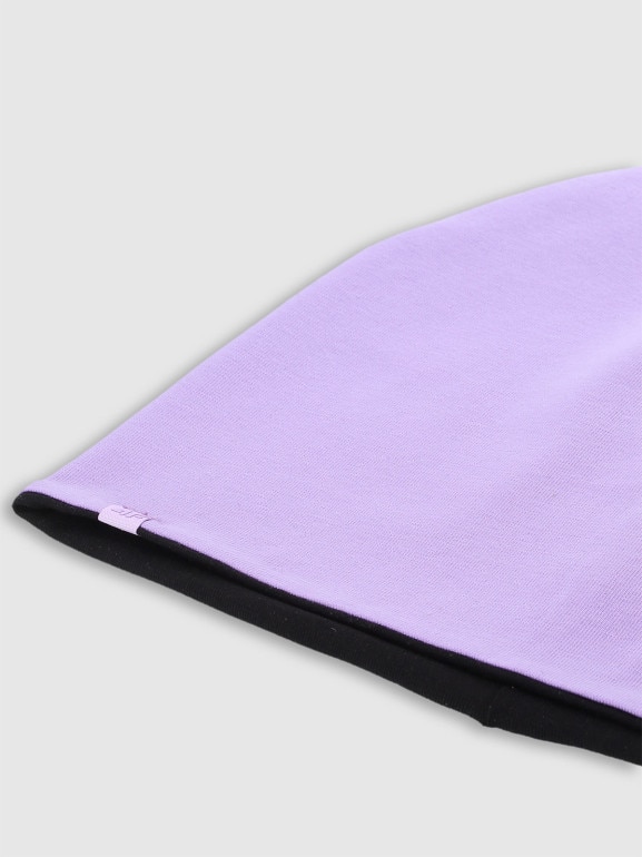 Dziecięca czapka beanie dwustronna 4F 4FJWSS25ACAPU505 - fioletowa