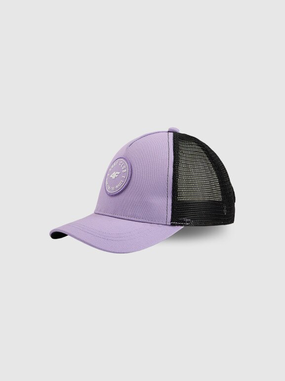 Dziecięca czapka z daszkiem trucker 4F 4FJRSS26ACABU600 - fioletowa