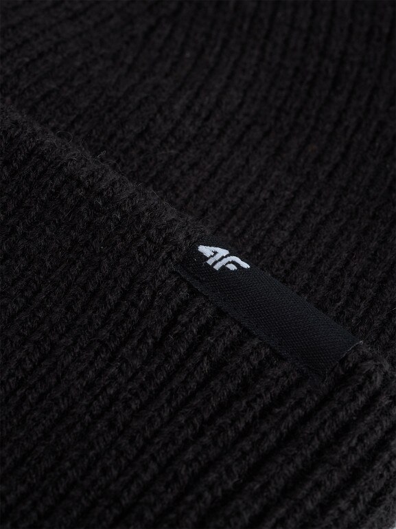 Dziecięca czapka zimowa 4F 4FJWAW25ACAPU652 - czarna
