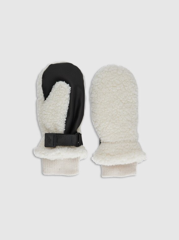 Dziecięce rękawiczki z jednym palcem 4F 4FJWAW25AGLOU155 - beżowe