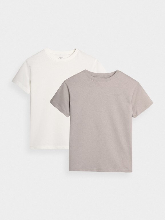 Dziecięcy t-shirt basic (2-pack) 4F 4FJRAW24TTSHU2562 - multikolor