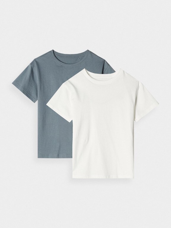 Dziecięcy t-shirt basic (2-pack) 4F 4FJRAW24TTSHU2562 - multikolor