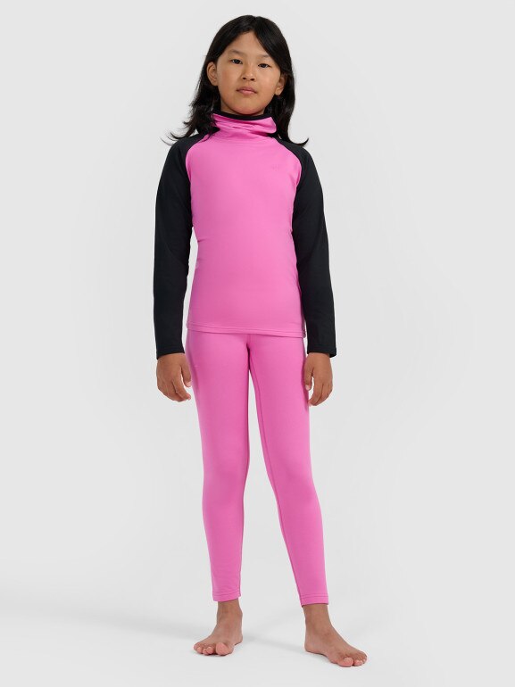 Dziewczęca bielizna termiczna ocieplana (góra) 4F 4FJRAW25UBRUF112 - różowa