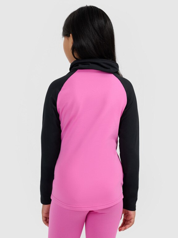 Dziewczęca bielizna termiczna ocieplana (góra) 4F 4FJRAW25UBRUF112 - różowa