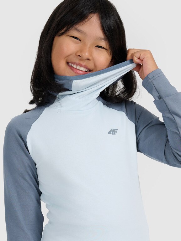 Dziewczęca bielizna termiczna ocieplana (góra) 4F 4FJRAW25UBRUF112 - szara