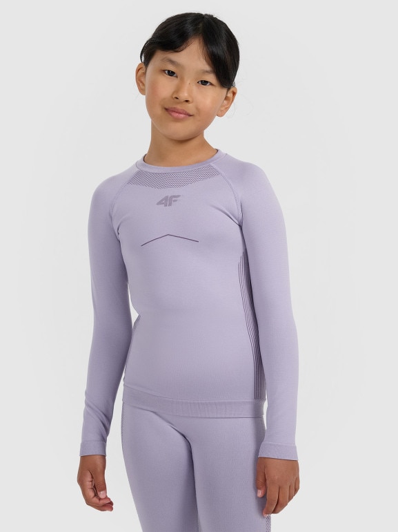 Dziewczęca bielizna termoaktywna komplet 4F 4FJRAW25USEAF263 - fioletowa