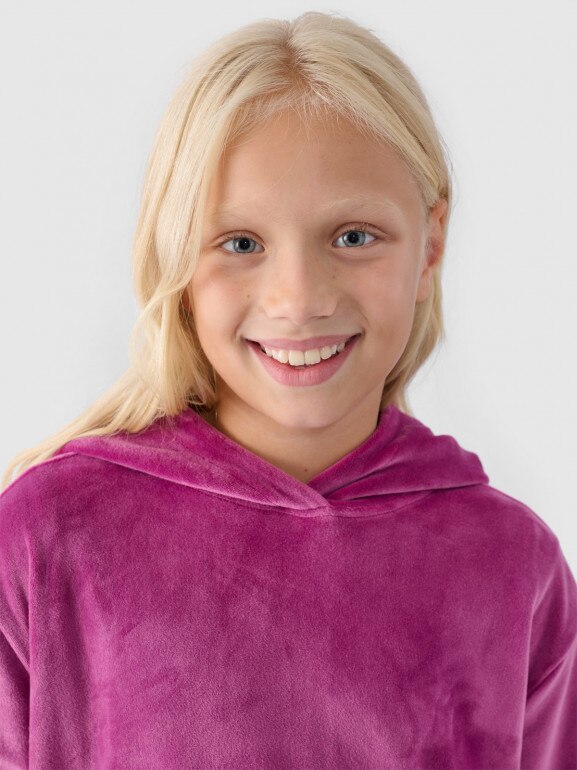 Dziewczęca bluza dresowa 4F 4FJWAW24TSWSF1216 - różowa