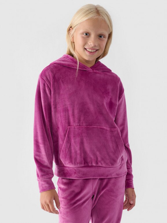 Dziewczęca bluza dresowa 4F 4FJWAW24TSWSF1216 - różowa