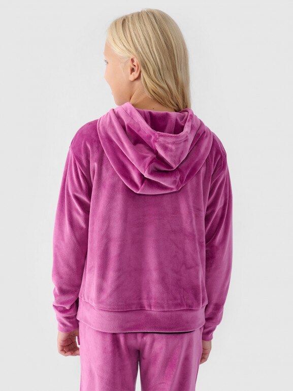 Dziewczęca bluza dresowa 4F 4FJWAW24TSWSF1216 - różowa