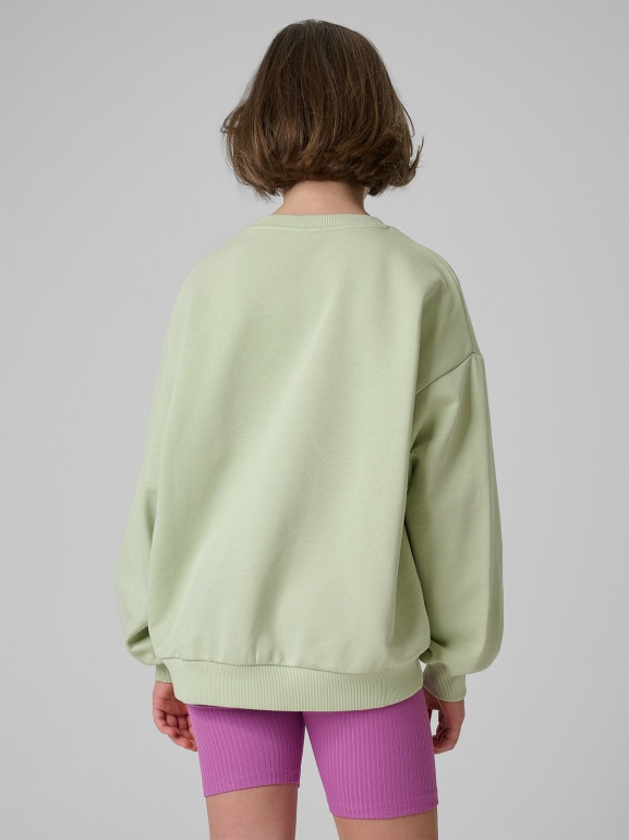 Dziewczęca bluza nierozpinana bez kaptura 4F 4FJRSS26TSWSF2903 - miętowa