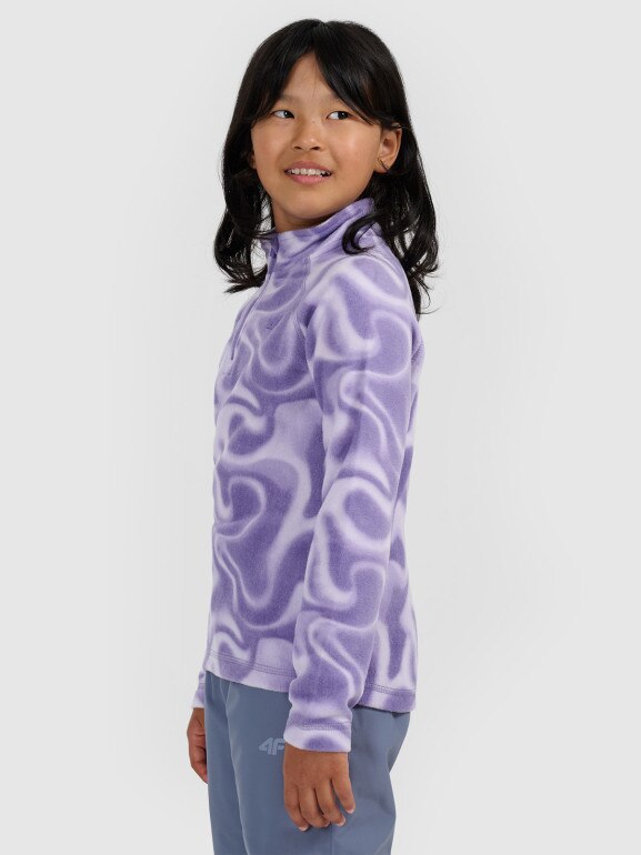 Dziewczęca bluza termiczna polarowa 4F 4FJRAW25UFLEF071 - fioletowa