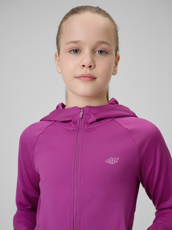 Dziewczęca bluza treningowa 4F 4FJRSS26TFSWF0989 - różowa