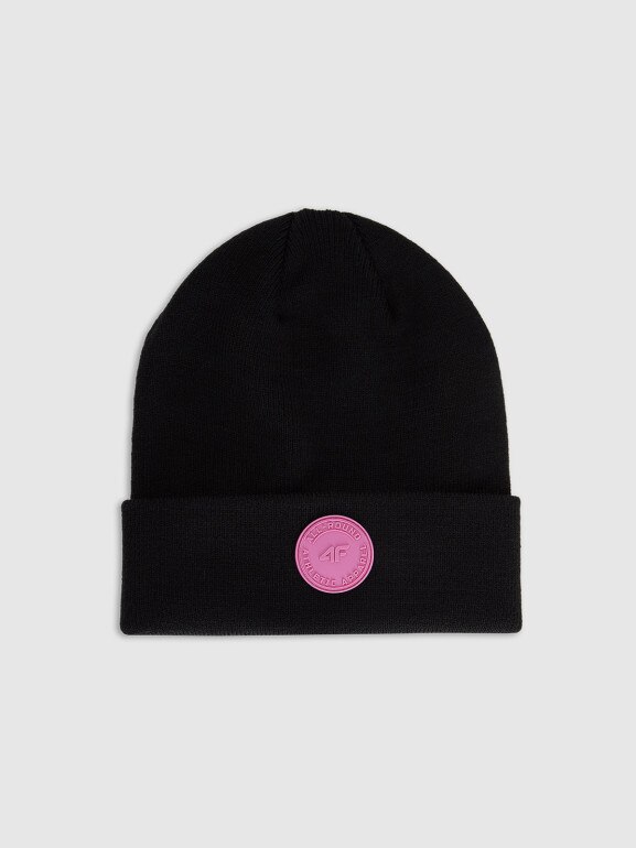 Dziewczęca czapka zimowa 4F 4FJRAW25ACAPF0749 - czarna