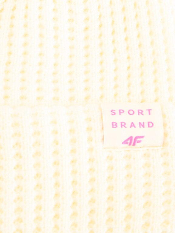 Dziewczęca czapka zimowa 4F 4FJRAW25ACAPF0810 - biała