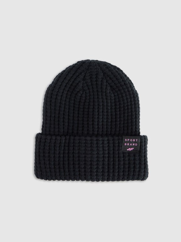 Dziewczęca czapka zimowa 4F 4FJRAW25ACAPF0810 - czarna