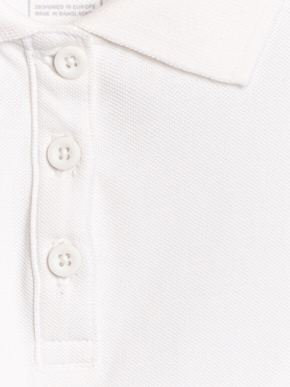 Dziewczęca koszulka polo 4F 4FJRAW25TPTSF0740 - biała