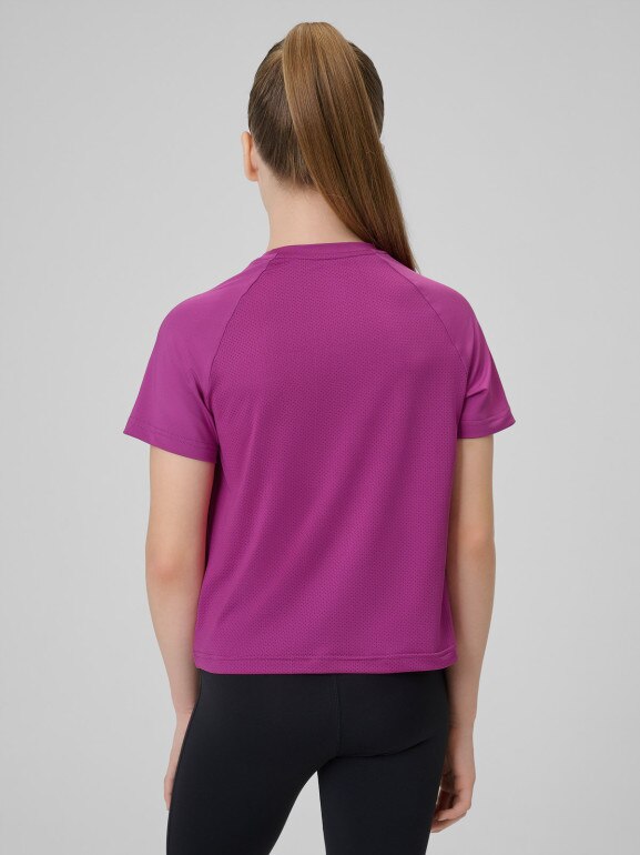 Dziewczęca koszulka treningowa 4F 4FJRSS26TFTSF2386 - fioletowa