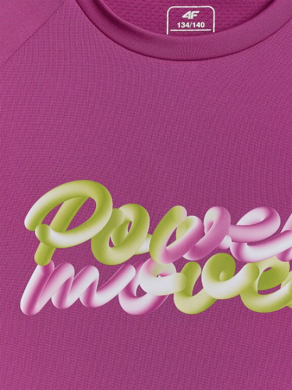 Dziewczęca koszulka treningowa 4F 4FJRSS26TFTSF2386 - fioletowa