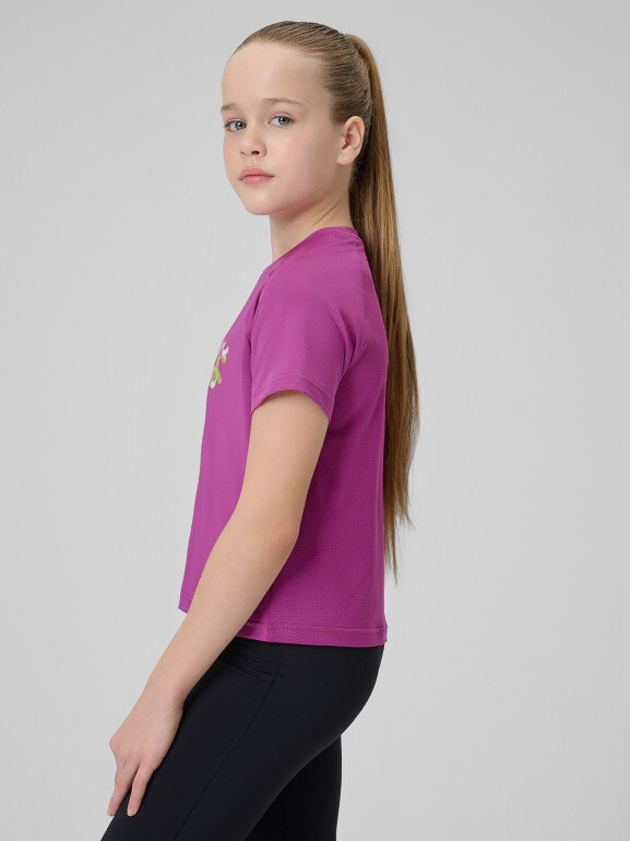 Dziewczęca koszulka treningowa 4F 4FJRSS26TFTSF2386 - fioletowa