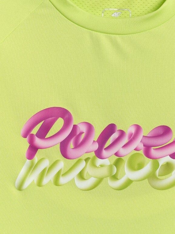 Dziewczęca koszulka treningowa 4F 4FJRSS26TFTSF2386 - zielona