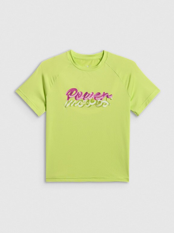 Dziewczęca koszulka treningowa 4F 4FJRSS26TFTSF2386 - zielona