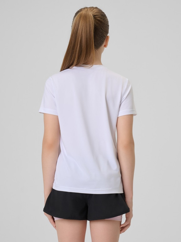 Dziewczęca koszulka treningowa 4F 4FJRSS26TFTSF2388 - biała