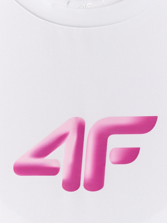 Dziewczęca koszulka treningowa 4F 4FJRSS26TFTSF2388 - biała