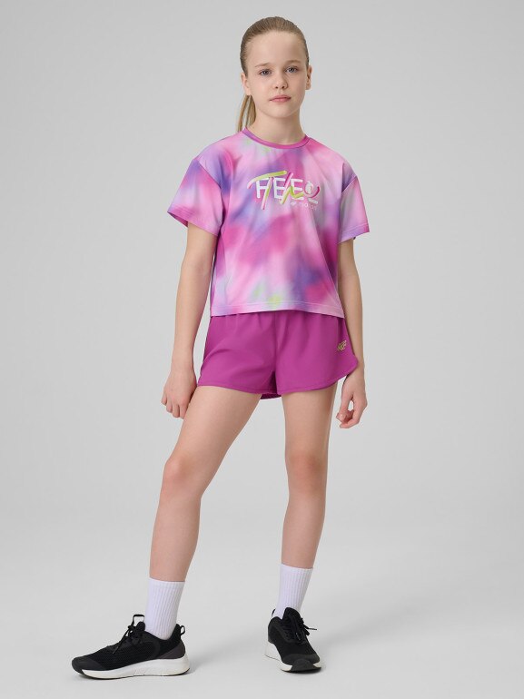 Dziewczęca koszulka treningowa 4F 4FJRSS26TFTSF2394 - multikolor