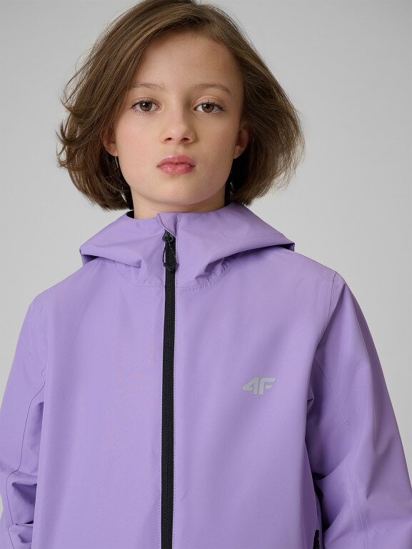 Dziewczęca kurtka przejściowa 4F 4FJRSS26TTJAF1138 - fioletowa