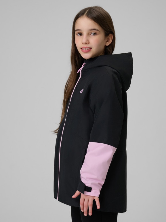 Dziewczęca kurtka przejściowa 4F 4FJWSS26TTJAF0958 - czarna