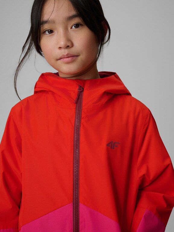 Dziewczęca kurtka przejściowa 4F 4FJWSS26TTJAF0958 - czerwona