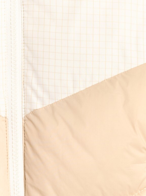 Dziewczęca kurtka puchowa pikowana 4F 4FJRAW25TDJAF0807 - beżowa