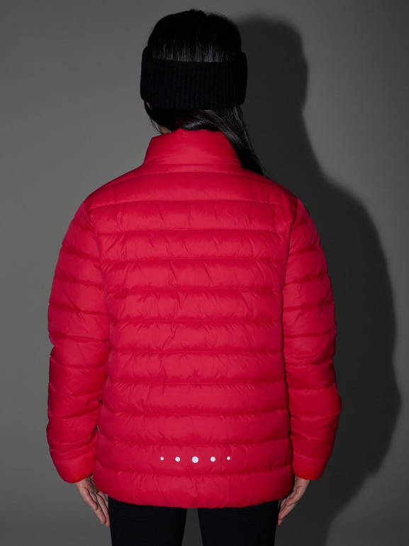 Dziewczęca kurtka puchowa pikowana 4F 4FJRSS26TDJAF0864 - różowa