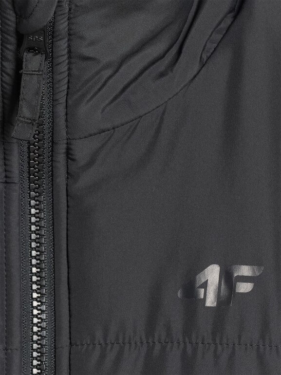 Dziewczęca kurtka puchowa pikowana dwustronna 4F 4FJRAW25TDJAF0787 - czarna