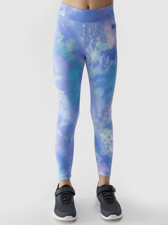 Dziewczęce legginsy 4F 4FJWSS24TFTIF222 - fioletowe