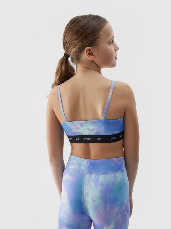 Dziewczęce legginsy 4F 4FJWSS24TFTIF222 - fioletowe