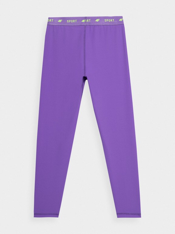 Dziewczęce legginsy 4F 4FJWSS24TFTIF223 - fioletowe