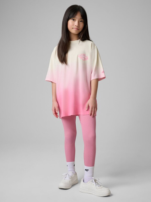 Dziewczęce legginsy 4F 4FJWSS26TTIGF270 - różowe
