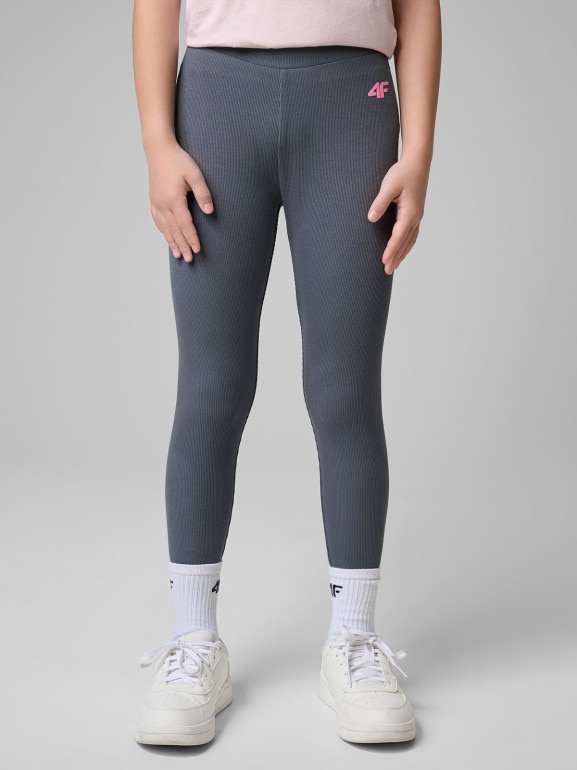 Dziewczęce legginsy 4F 4FJWSS26TTIGF270 - szare